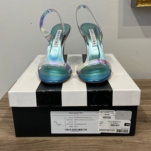 Aquazurra So Nude Plexi Sandal - Color: Sky - Size: 36.5